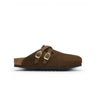 Sabot Birkenstock Blair moodeshop en daim marron carafe avec double boucle et semelle en liège
