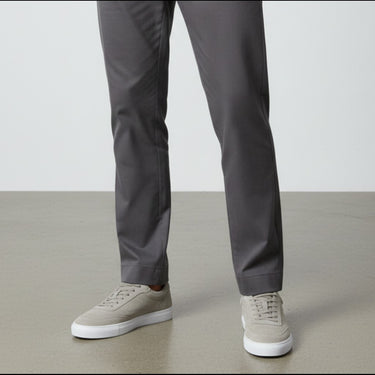 Moodeshop Blackstone earth suede leather sneakers with white rubber soles. Artisanally crafted.