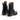 Boots Fiorentini + baker Tinad en cuir noir artisanal avec talon de 5 cm, vues de dos, disponibles chez moodeshop