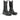 Boots artisanales Moma en cuir noir avec empiècements élastiques, disponibles chez moodeshop