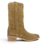 Botte western Mexicana Yopal en daim golden brown avec talon de 4,5 cm, disponible chez moodeshop