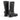 Bottes artisanales moodeshop Chester en cuir fumo avec boucles et talon de 4 cm, fabriquées en Italie