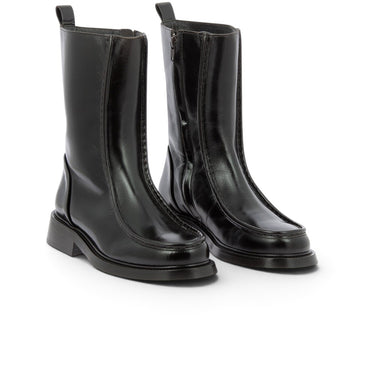 Bottes artisanales moodeshop en cuir marte couleur espresso avec semelle cousue et talon de 2,5 cm