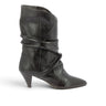 Bottes artisanales The seller pour moodeshop en cuir marron moro avec talon recouvert de 6 cm