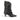 Bottes moodeshop en cuir nappa noir avec effet plissé, talon recouvert de 6 cm et fabrication artisanale italienne.