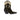 Bottes western Elena iachi cuir velours marron et détails dorés avec talon de 6 cm, fabriquées artisanalement