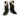 Bottes western artisanales moodeshop en cuir velours kaki et cuir métallisé doré avec talon de 6 cm