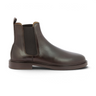 Bottines Chelsea moodeshop Nolan en cuir pull up couleur bison avec semelle en cuir et patin gomme