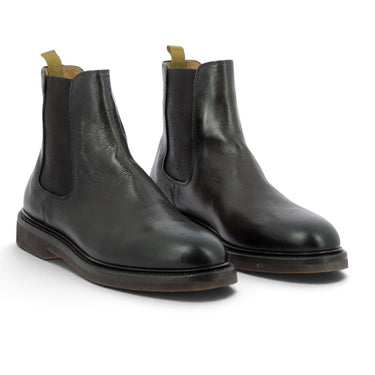 Bottines Chelsea Giorgio 1958 en cuir testa di moro avec semelle mixte cuir et gomme, vendues par moodeshop