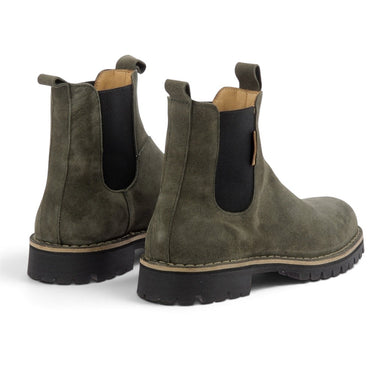 Bottines Chelsea Cime moodeshop en cuir velours couleur musk avec semelle crantée Vibram et finitions artisanales