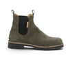 Bottines Chelsea Cime T170 en croûte de cuir velours couleur musk avec semelle crantée Vibram, style artisanal.