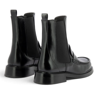 Bottines Chelsea moodeshop B1160 noires en cuir artisanal avec semelle cousue et talon de 2 cm