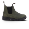 Bottines Chelsea moodeshop 2635 en cuir vert olive avec bandes élastiques noires et semelle crantée antidérapante