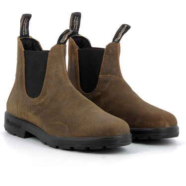 Bottines Chelsea Blundstone 1911 pour homme en daim huilé couleur tobacco avec semelle en gomme chez moodeshop