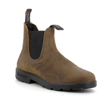 Bottines Chelsea Blundstone 1911 pour homme en daim huilé couleur tobacco avec semelle en gomme chez moodeshop