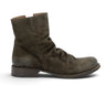 Bottines artisanales moodeshop Fiorentini + baker en croûte de cuir ciré couleur caffe avec talon bas