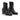 Bottines Strategia moodeshop en cuir noir effet croco avec talon bloc de 5 cm, fabriquées artisanalement en Italie.