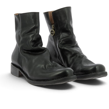 Bottines artisanales Fiorentini + baker en cuir noir modèle eternity-elf avec fermeture éclair latérale chez moodeshop