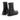 Bottines artisanales Fiorentini + baker en cuir noir avec semelle commando et fermeture éclair chez moodeshop