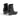 Bottines artisanales Elena iachi pour moodeshop en cuir noir avec motif laser et talon vintage de 6 cm