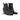 Bottines artisanales moodeshop Elena Iachi en cuir noir avec motif laser et talon de 6 cm