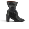 Bottines moodeshop Lully 55 en cuir baby calf noir avec talon recouvert de 5,5 cm, style artisanal fabriqué au Portugal