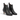 Bottines femme moodeshop Rikley en cuir de veau noir avec talon recouvert de 5 cm et finition artisanale