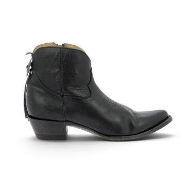 Bottines Mexicana moodeshop Bonnie en cuir noir finition vintage avec talon de 4,5 cm et détails artisanaux