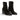 Bottines artisanales Strategia pour moodeshop en cuir velours ebano avec talon bloc de 5 cm et fermeture éclair