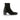 Bottines artisanales Strategia pour moodeshop en cuir velours noir avec talon bloc de 5 cm, vue de profil