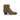 Bottines artisanales moodeshop Flare en daim couleur chestnut avec talon de 5 cm et finitions en cuir