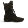 Bottines montantes artisanales Bronx moodeshop en daim huilé couleur coffee bean avec lacets et semelle gomme