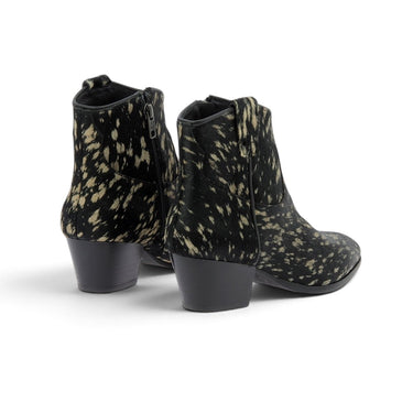 Bottines Ash Fame en cuir façon poulain bronze avec talon bloc de 5 cm, vue arrière