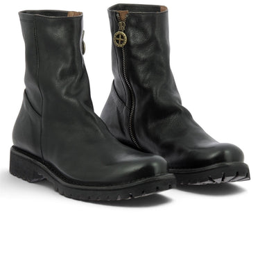Bottines homme Fiorentini + baker Ebe en cuir noir avec fermeture éclair latérale et semelle crantée chez moodeshop