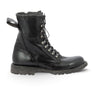 Bottines à lacets Moma pour moodeshop en cuir vachetta noir avec semelle commando crantée et détails artisanaux