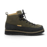 Chaussures montantes moodeshop Fimon mid en cuir velours vert musk avec semelle Vibram noire et lacets robustes