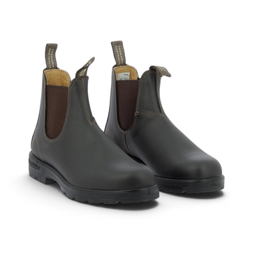 Bottines Chelsea Blundstone 550 moodeshop en cuir marron walnut avec semelle en gomme et tirettes signature