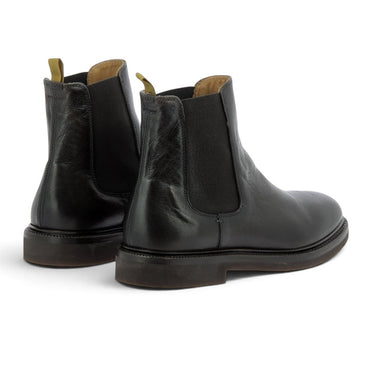 Chelsea boots Giorgio 1958 chez moodeshop en cuir testa di moro avec semelle mixte cuir et gomme, vue arrière