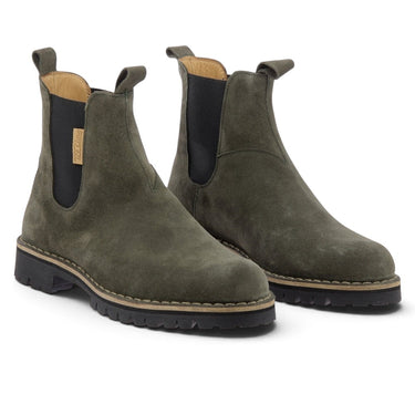 Chelsea boots Cime T170 en croûte de cuir velours couleur musk avec semelle Vibram artisanale chez moodeshop