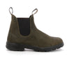 Chelsea boots Blundstone 1615 pour homme en daim huilé couleur olive foncé avec semelle en gomme antidérapante