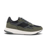 Baskets Clae Zuma olive en cuir et daim avec semelle en gomme, disponibles chez moodeshop