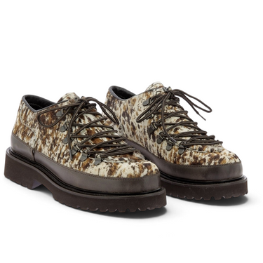 Derbies hiker Merano moodeshop en cuir et pony motif long horn avec semelle crantée en gomme fabriquées en Italie