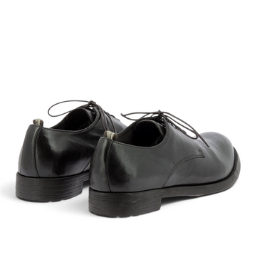 Chaussures derby artisanales moodeshop en cuir ignis couleur ebano avec semelle cousue et talon 1.5 cm