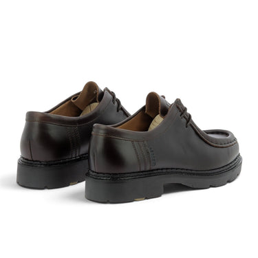 Derbies mocassin Pellet -1860 en cuir de veau couleur pecan avec semelle gomme artisanale vendues par moodeshop