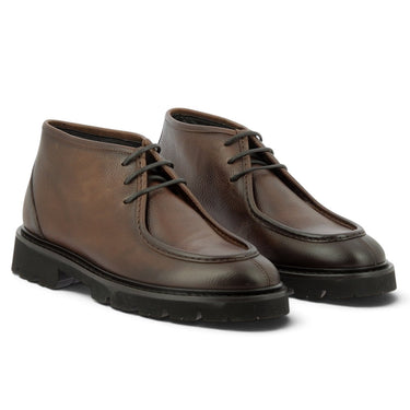 Desert boots Giorgio 1958 chez moodeshop en cuir marron castagno avec semelle commando légère et lacets