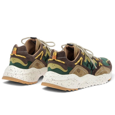 Baskets artisanales Flower mountain Yamabushi pour homme en daim et nylon marron et vert chez moodeshop