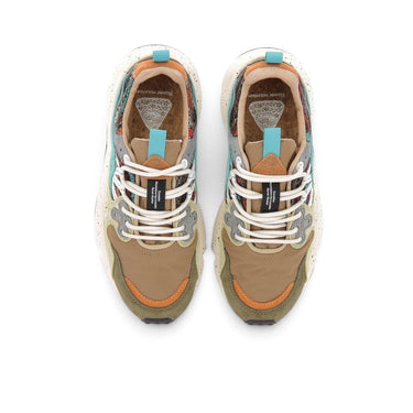 Baskets femme Flower mountain Yamano 3 moodeshop en daim et laine marron cognac ocre avec semelle trail ultralight