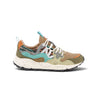 Baskets femme Flower mountain Yamano 3 moodeshop en daim et laine, coloris marron, cognac et ocre, semelle trail