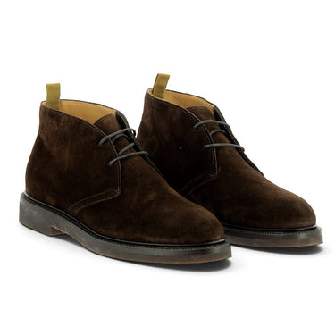 Desert boots Giorgio 1958 en daim couleur chocolat avec semelle cousue, disponibles chez moodeshop