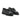 Mocassins bateau moodeshop en cuir glacé noir avec semelle crantée légère et lacets, style artisanal.